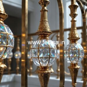 Stylish Crystal Brass Railing Designs CR-1286