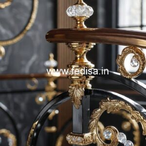 Custom Interior Brass Crystal Railings CR-1309