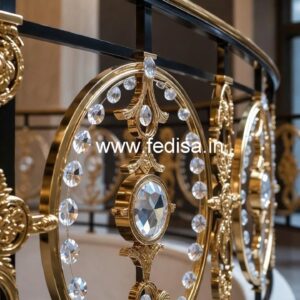 Premium Staircase Design with Brass Crystal CR-1312