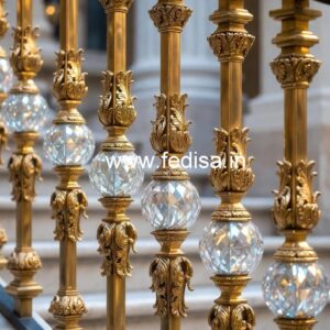 Modern Royal Stair Railings Brass Crystal CR-1314