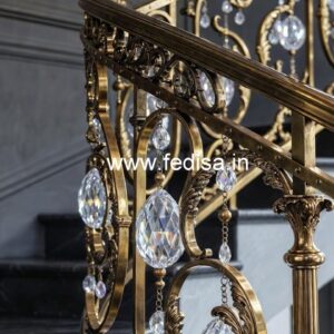 Brass Crystal Railing Design for Luxury Staircase CR-1317