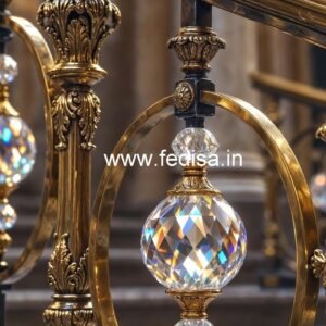 Elegant Brass Crystal Railing with LED Lighting CR-1318