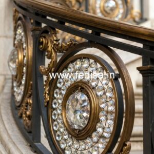 Premium Brass Crystal Railings for Interiors CR-1320