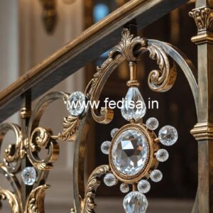 Luxury Brass Crystal Railings for Duplex Homes CR-1322
