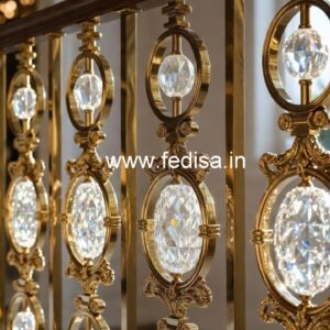 Modern Interior Design with Brass Crystal Railing CR-1338