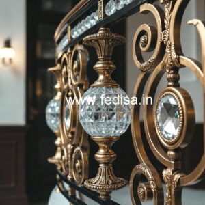 Elegant Brass Crystal Railings for Staircases CR-1340