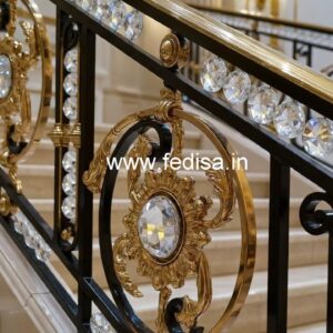 Elegant Brass Crystal Railings for Villas CR-1347