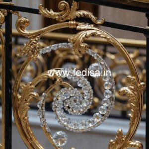 Elegant Stair Railings with Brass Crystal CR-1353