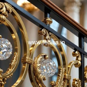 Elegant Brass Crystal Railings with Lighting CR-1360