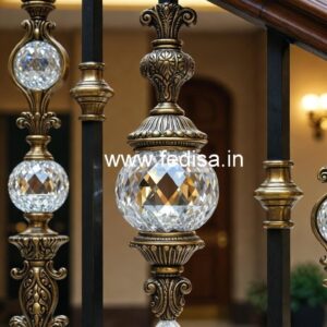 Premium Brass Crystal Railings for Villas CR-1363