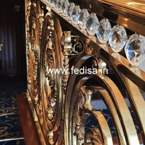 Elegant Brass Crystal Balcony Railings CR-1367