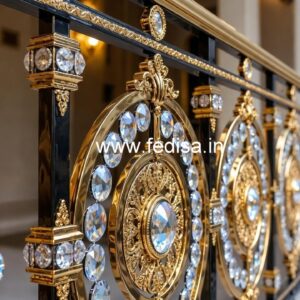 Premium Brass Crystal Railing with Glass CR-1368