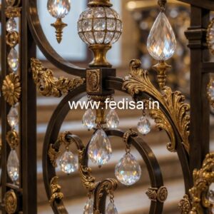 Designer Crystal Brass Railings for Homes CR-1372