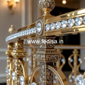 Elegant Brass Crystal Railings for Apartments CR-1373