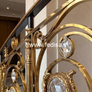 Designer Brass Crystal Railings for Luxury Homes CR-1384