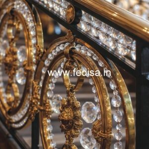 Elegant Brass Crystal Railings for Interiors CR-1392