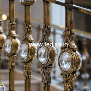 Stylish Brass Crystal Railings for Duplex Homes CR-1393