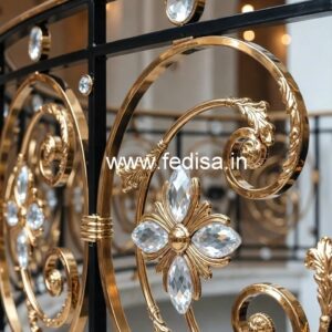 Elegant Brass Crystal Staircase Railing Designs CR-1413