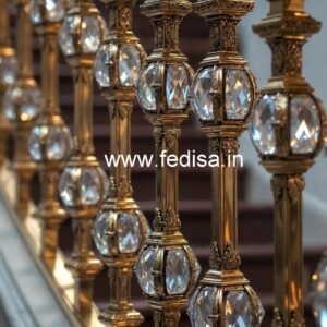 Decorative Brass Crystal Railing for Interiors CR-1418
