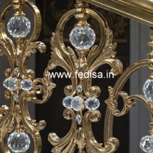 Designer Crystal Brass Railings for Modern Homes CR-1419