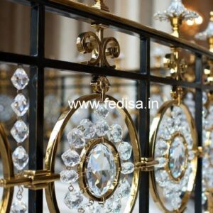 Contemporary Brass Crystal Stair Railings CR-1422