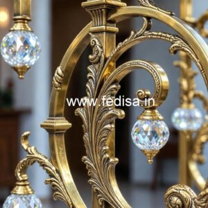 Designer Brass Crystal Railings with Glass CR-1426