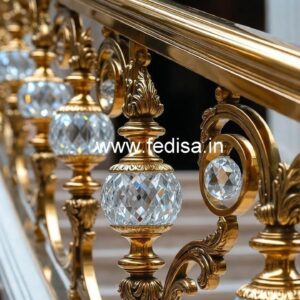 Classic Brass Crystal Railings for Homes CR-1442