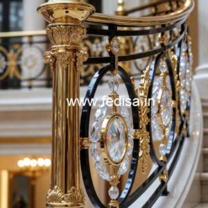 Stylish Brass Crystal Railings for Luxury Homes CR-1459