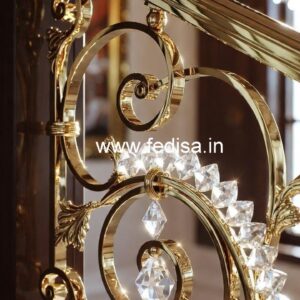 Designer Brass Crystal Railings for Modern Interiors CR-1462