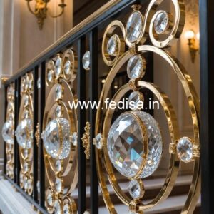 Stylish Brass Crystal Railings for Staircases CR-1467