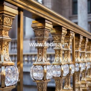 Modern Brass Crystal Railing Designs 2030 CR-1468