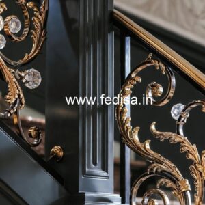 Designer Brass Crystal Railings for Luxury Villas CR-1471