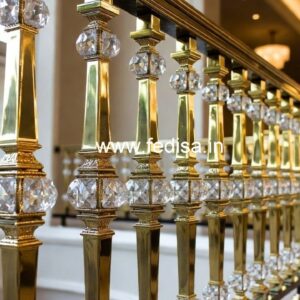 Premium Brass Crystal Railings for Duplex Homes CR-1473