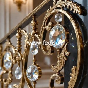 Classic Brass Crystal Railings for Modern Homes CR-1476