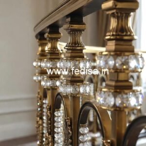 Designer Brass Crystal Railings for Interior Design CR-1482