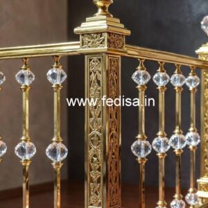 Designer Brass Crystal Railings for Interior Projects CR-1486