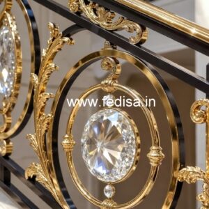Premium Brass Crystal Railings for Stair Design CR-1487