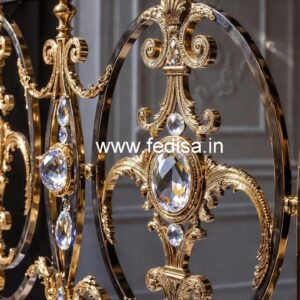 Designer Brass Crystal Railings for Luxury Interiors CR-1490