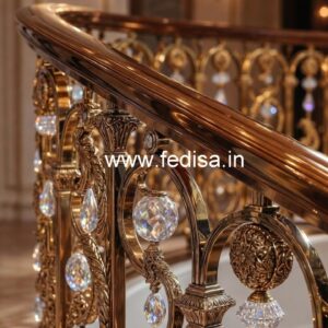 Designer Brass Crystal Railings for Grand Staircases CR-1498