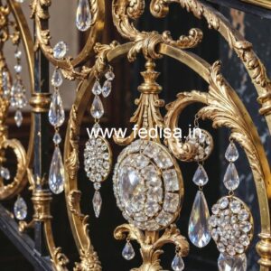 Stylish Brass Crystal Railings for Contemporary Interiors CR-1500