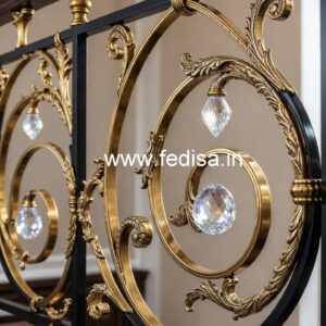 Designer Brass Crystal Railings for Elegant Homes CR-1506