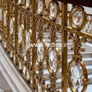 Luxury Brass Crystal Railings for Classic Interiors CR-1507