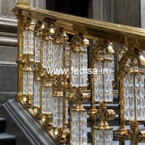 Stylish Brass Crystal Railings for Premium Interiors CR-1513