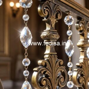 Elegant Brass Crystal Railings for Grand Staircases CR-1514