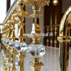 Elegant Brass Crystal Stair Railing Designs CR-1522