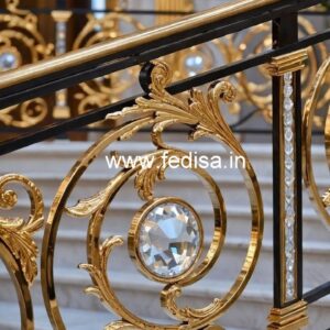 Premium Brass Crystal Railing Designs for Villas CR-1524