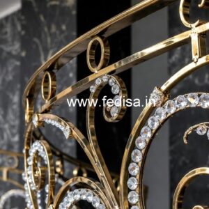 Handmade Brass Crystal Railing Designs CR-1531