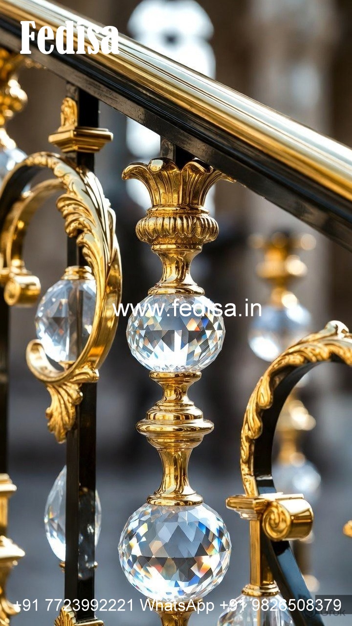 Glass & Brass Crystal Railing Combo Designs CR-1546
