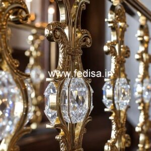 Golden Brass Crystal Railing Designs CR-1555