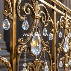Brass Crystal Balcony Railing Ideas CR-1556